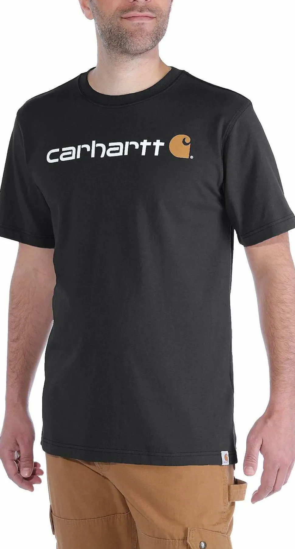Carhartt Men's Core Logo T-Shirt Short Sleeve Black