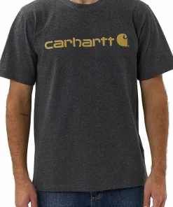 Carhartt Men's Core Logo T-Shirt Short Sleeve Carbon Heather
