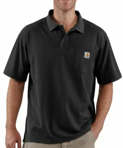 Carhartt Men's Loose Fit Midweight Short-Sleeve Pocket Polo Black