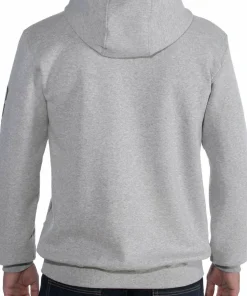 Carhartt Men's Sleeve Logo Hooded Sweatshirt Heather Grey/Black