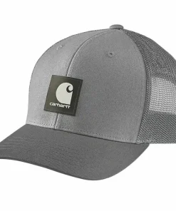 Carhartt Twill Mesh-Back Logo Patch Cap Asphalt