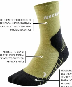 CEP Men's Hiking Light Merino Mid Cut Compression Socks Light Olive