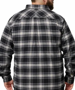 Columbia Men's Flare Gun Stretch Flannel Black Two Lane Tartan