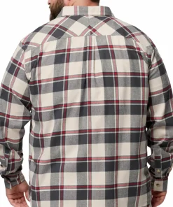Columbia Men's Flare Gun Stretch Flannel Dark Stone Trails Edge Plaid