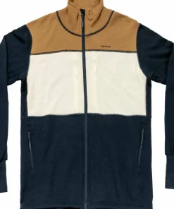 Devold Men's Egga Grid Merino Jacket Wheat/Raw White/Ink