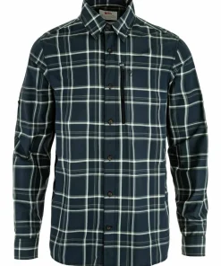 Fjällräven Men's Abisko Hike Shirt Long Sleeve Dark Navy-chalk White