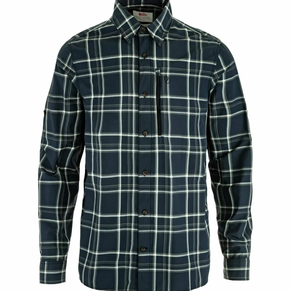 Fjällräven Men's Abisko Hike Shirt Long Sleeve Dark Navy-chalk White