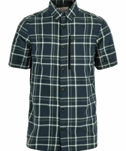 Fjällräven Men's Abisko Hike Shirt Short Sleeve Dark Navy-chalk White
