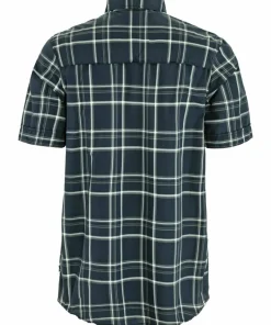 Fjällräven Men's Abisko Hike Shirt Short Sleeve Dark Navy-chalk White