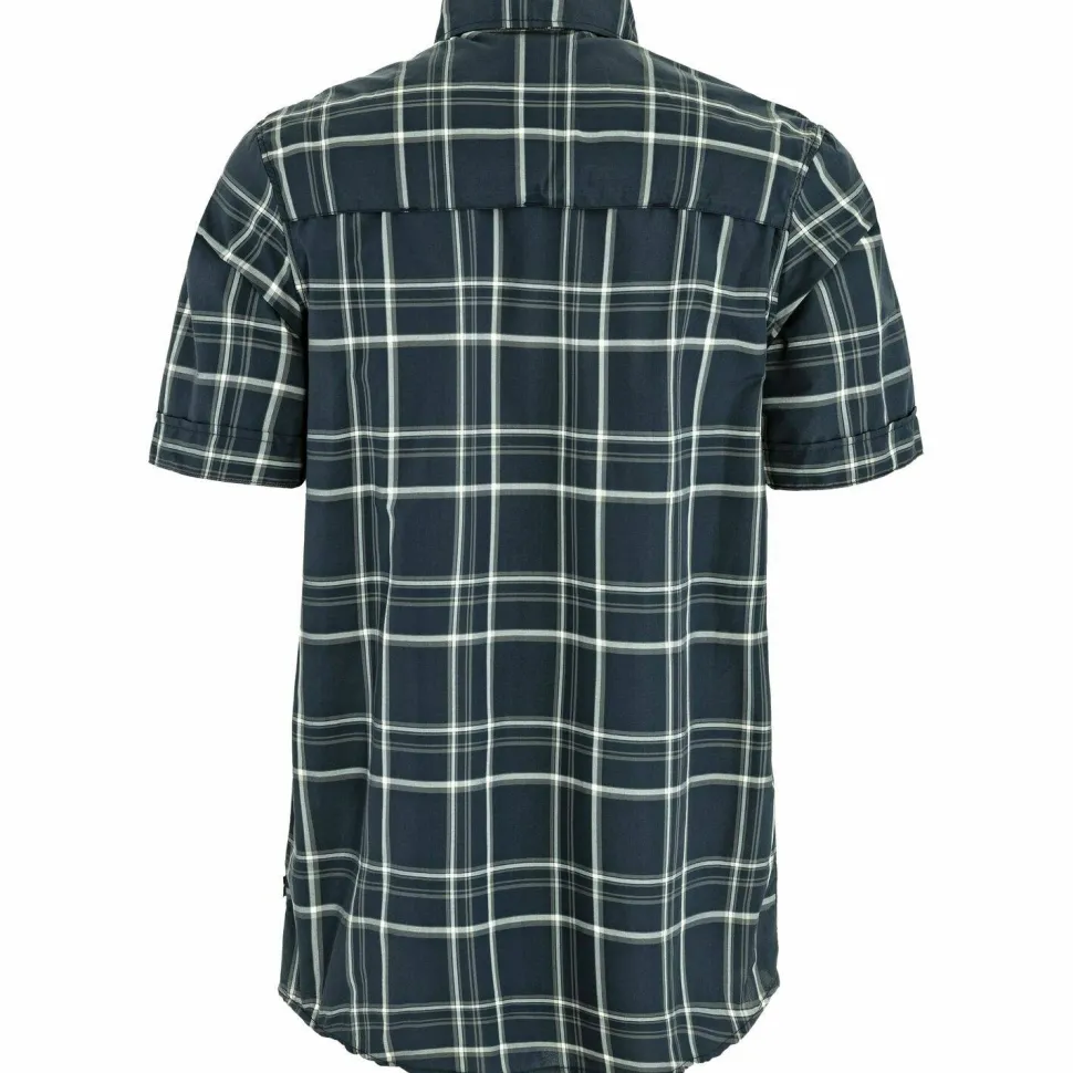 Fjällräven Men's Abisko Hike Shirt Short Sleeve Dark Navy-chalk White