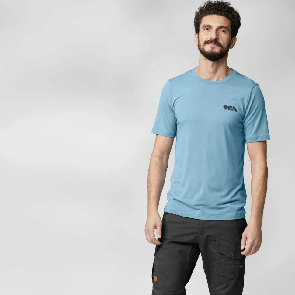 Fjällräven Men's Abisko Wool Logo Short Sleeve Laurel Green