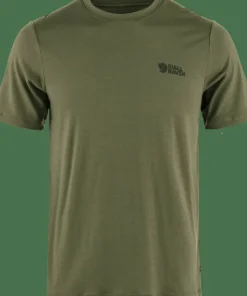 Fjällräven Men's Abisko Wool Logo Short Sleeve Laurel Green