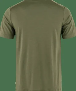 Fjällräven Men's Abisko Wool Logo Short Sleeve Laurel Green