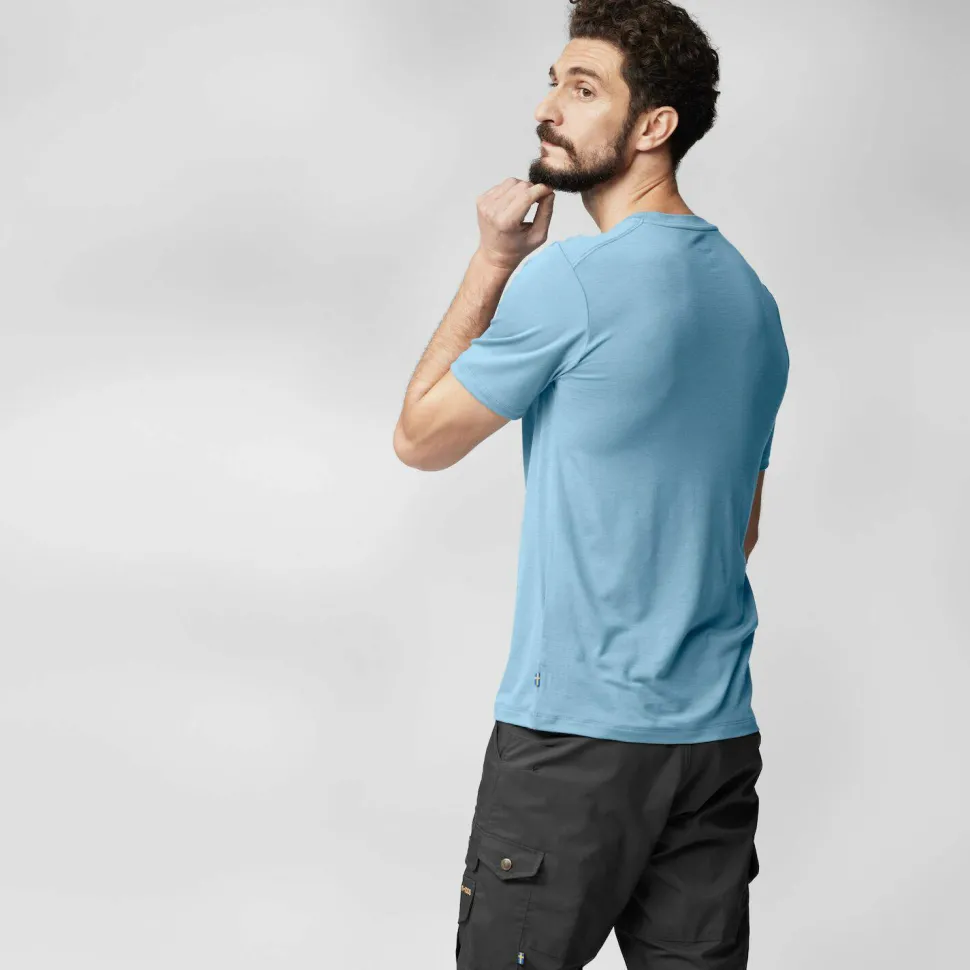 Fjällräven Men's Abisko Wool Logo Short Sleeve Black
