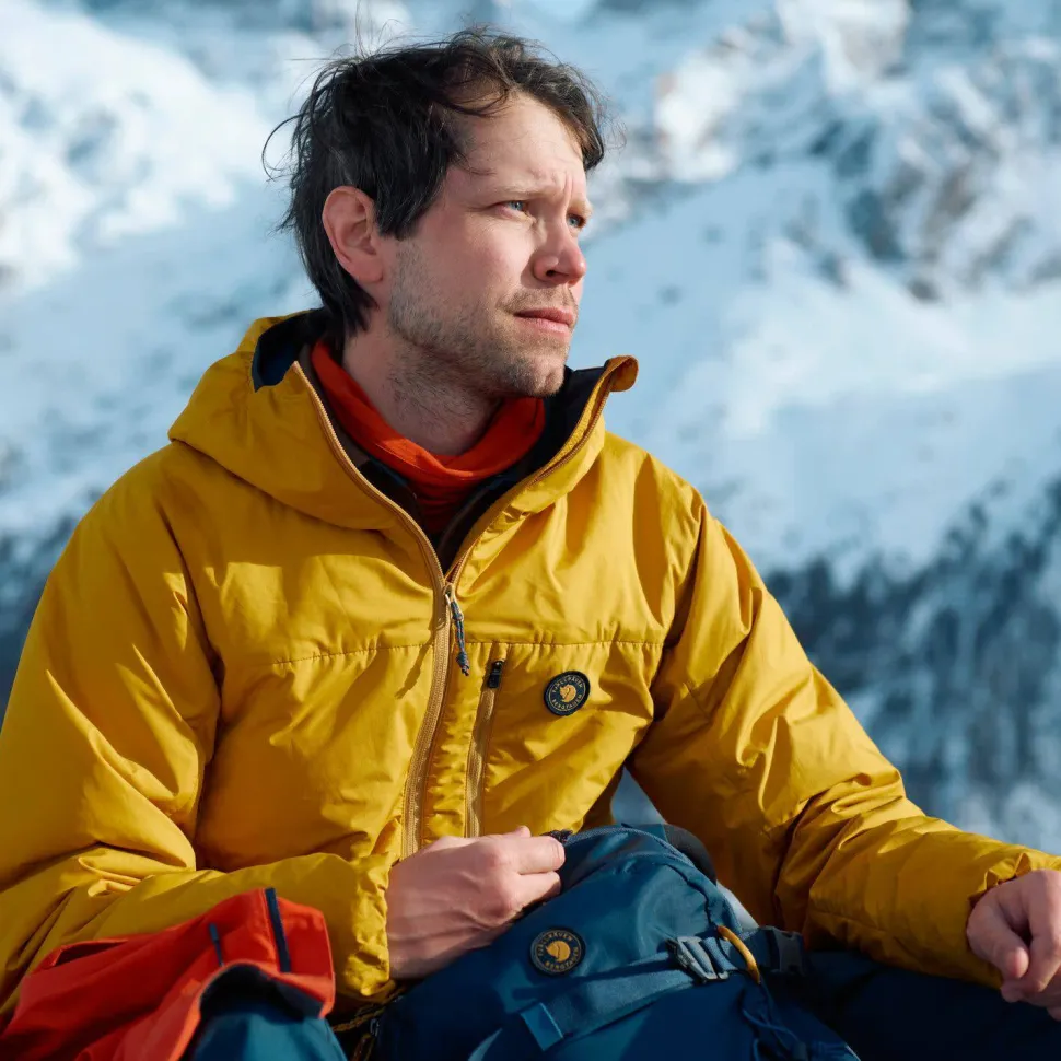 Fjällräven Men's Bergtagen 60 Insulation Jacket Mustard Yellow-mountain Blue
