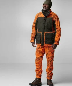 Fjällräven Men's Brenner Pro Padded Jacket Orange Multi Camo-Deep Forest