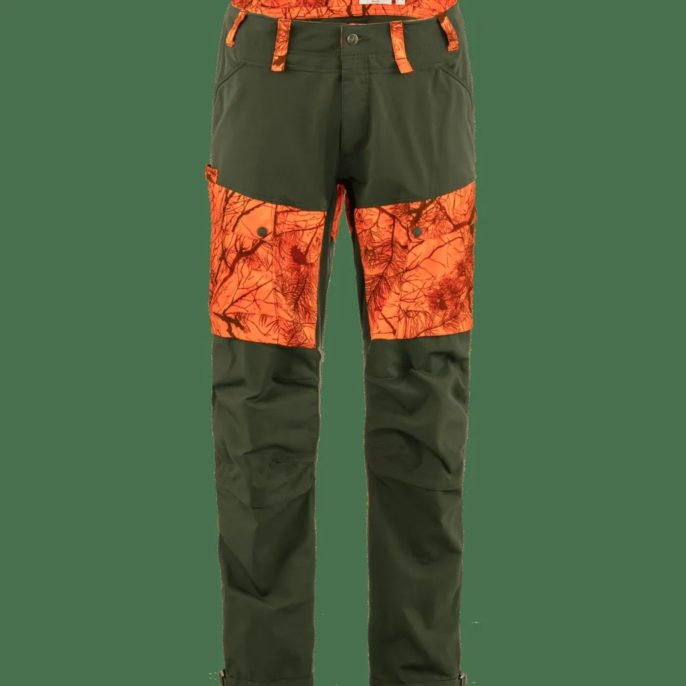 Fjällräven Men's Lappland Hybrid Trousers Orange Multi Camo-Deep Forest