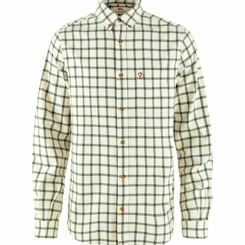 Fjällräven Men's Övik Flannel Shirt Chalk White-laurel Green
