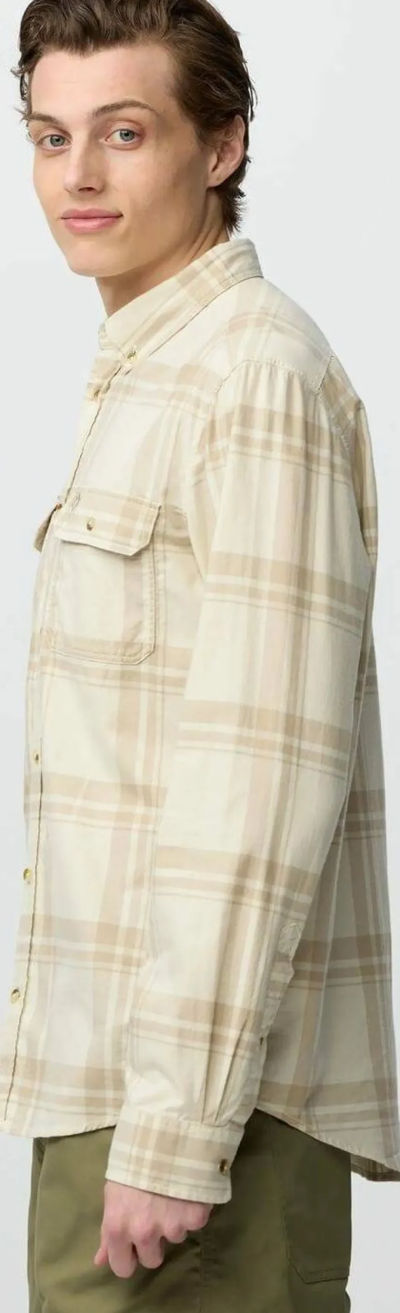 Fjällräven Men's Övik Lite Flannel Shirt Chalk White-fossil
