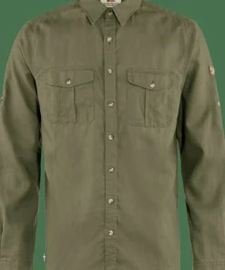 Fjällräven Men's Övik Travel Long Sleeved Shirt Green