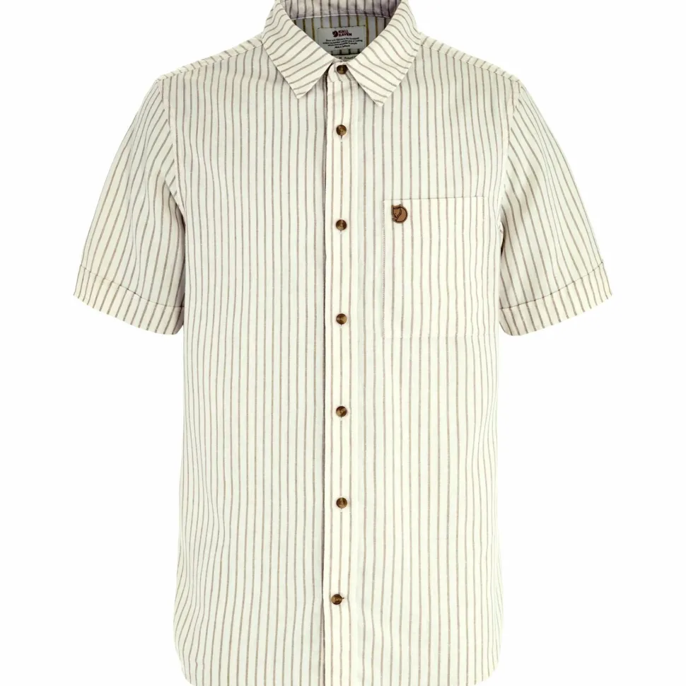 Fjällräven Men's Övik Travel Shirt Short Sleeve Chalk White-sand Stone