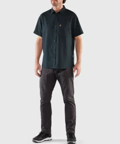 Fjällräven Men's Övik Travel Shirt Short Sleeve Chalk White-sand Stone