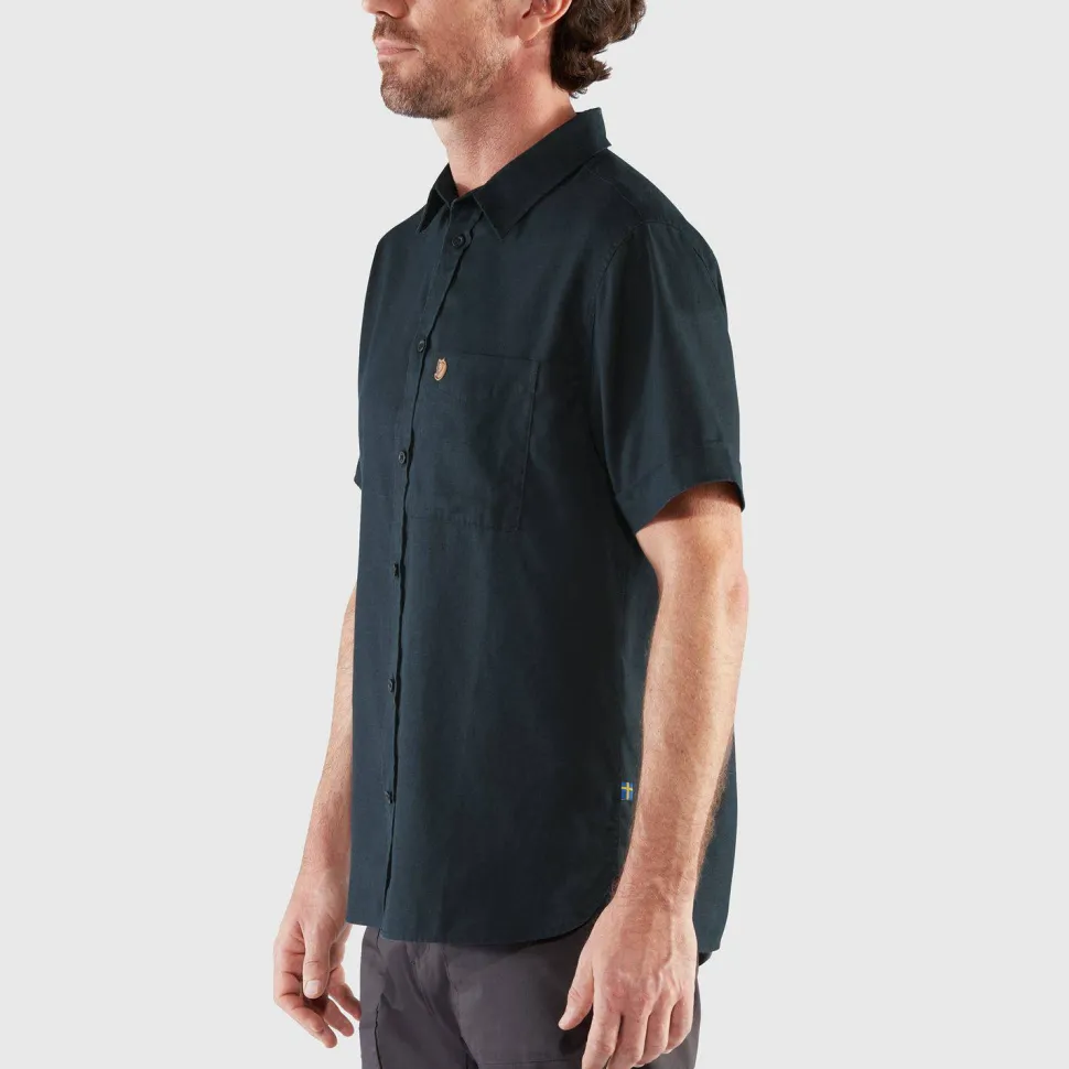 Fjällräven Men's Övik Travel Shirt Short Sleeve Chalk White-sand Stone