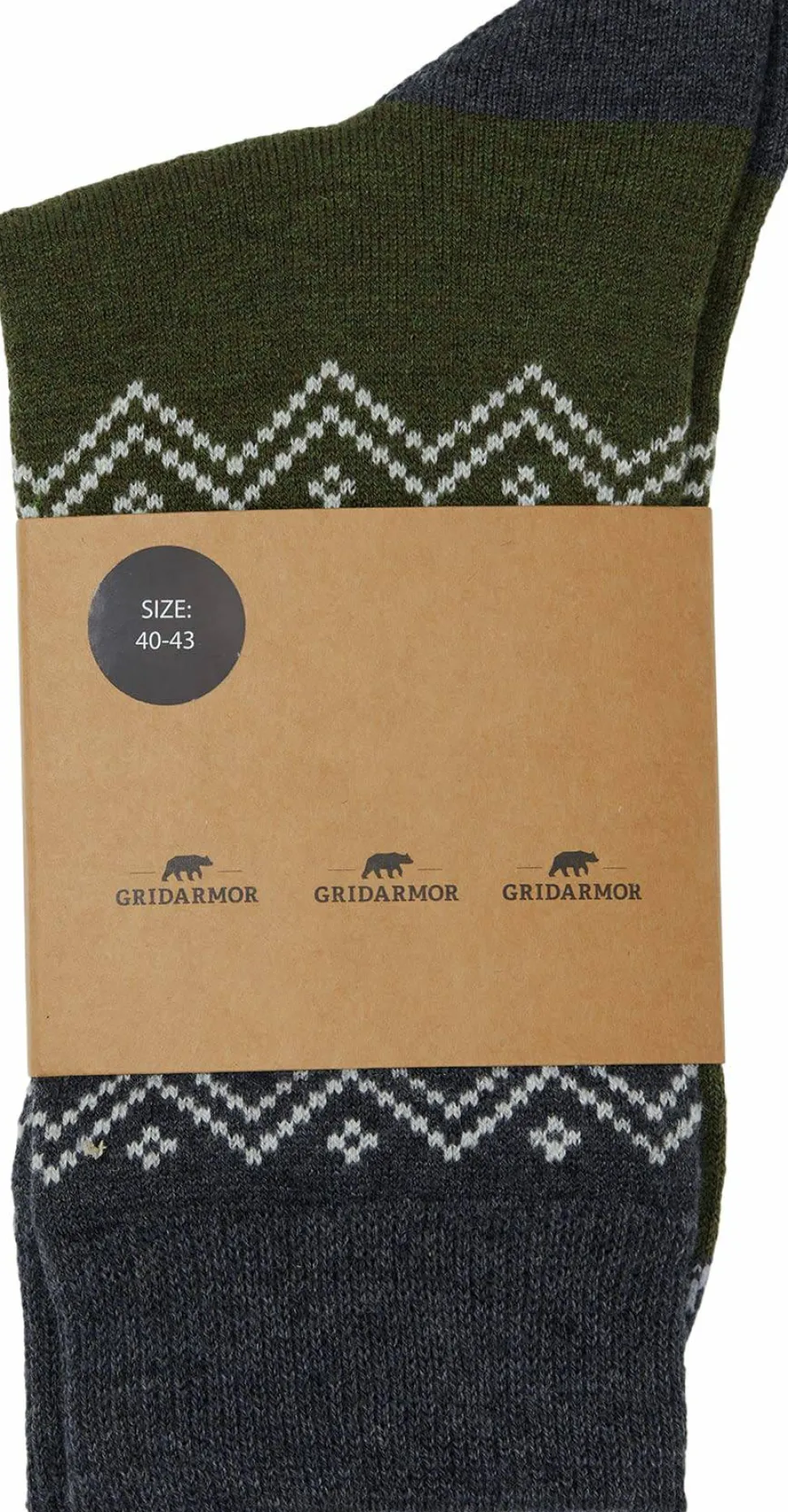 Gridarmor Heritage Merino Socks Green/Grey/White