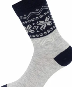 Gridarmor Heritage Merino Socks Lt. Grey/Dk Navy/White