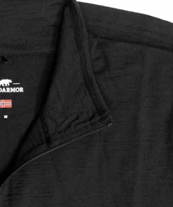 Gridarmor Men's Merino Undertøy Zip Top Black Beauty