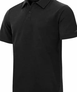 Gridarmor Men's Merino Wool Polo Tee Black Beauty