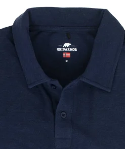 Gridarmor Men's Merino Wool Polo Tee Navy Blazer
