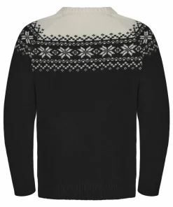 Gridarmor Men's Snøkrystall Round Neck Ullgenser Black/White