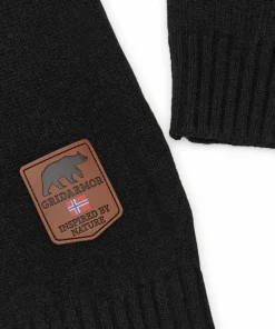 Gridarmor Men's Snøkrystall Round Neck Ullgenser Black/White