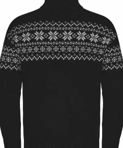 Gridarmor Men's Snøkrystall Half Zip Ullgenser Black/White