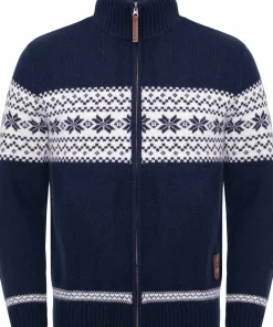 Gridarmor Men's Snøstjerne Full Zip Ullgenser Navy Blazer