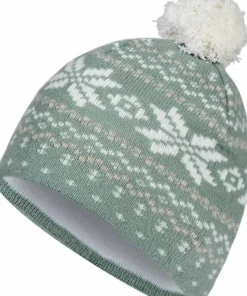 Gridarmor Snøkrystall Wool Lue Jaquard Green/White