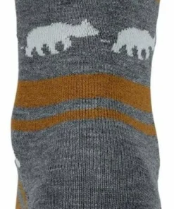 Gridarmor Striped Bear Merino Socks Grey/Beige/White