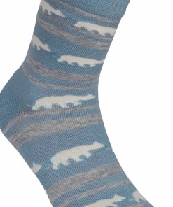 Gridarmor Striped Bear Merino Socks Blue Shadow