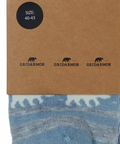 Gridarmor Striped Bear Merino Socks Blue Shadow