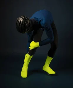 Gripgrab Flandrien Waterproof Knitted Road Shoe Covers Yellow Hi-Vis
