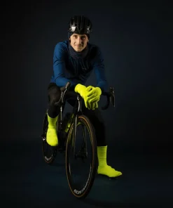 Gripgrab Flandrien Waterproof Knitted Road Shoe Covers Yellow Hi-Vis