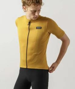 Gripgrab Men's GripGrab EXPLR Merinotech Short Sleeve Jersey Mustard Yellow