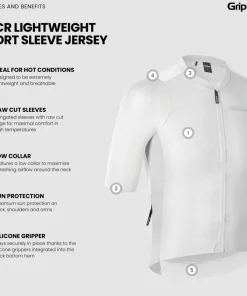 Gripgrab Men's GripGrab PACR Lightweight Short Sleeve Jersey White