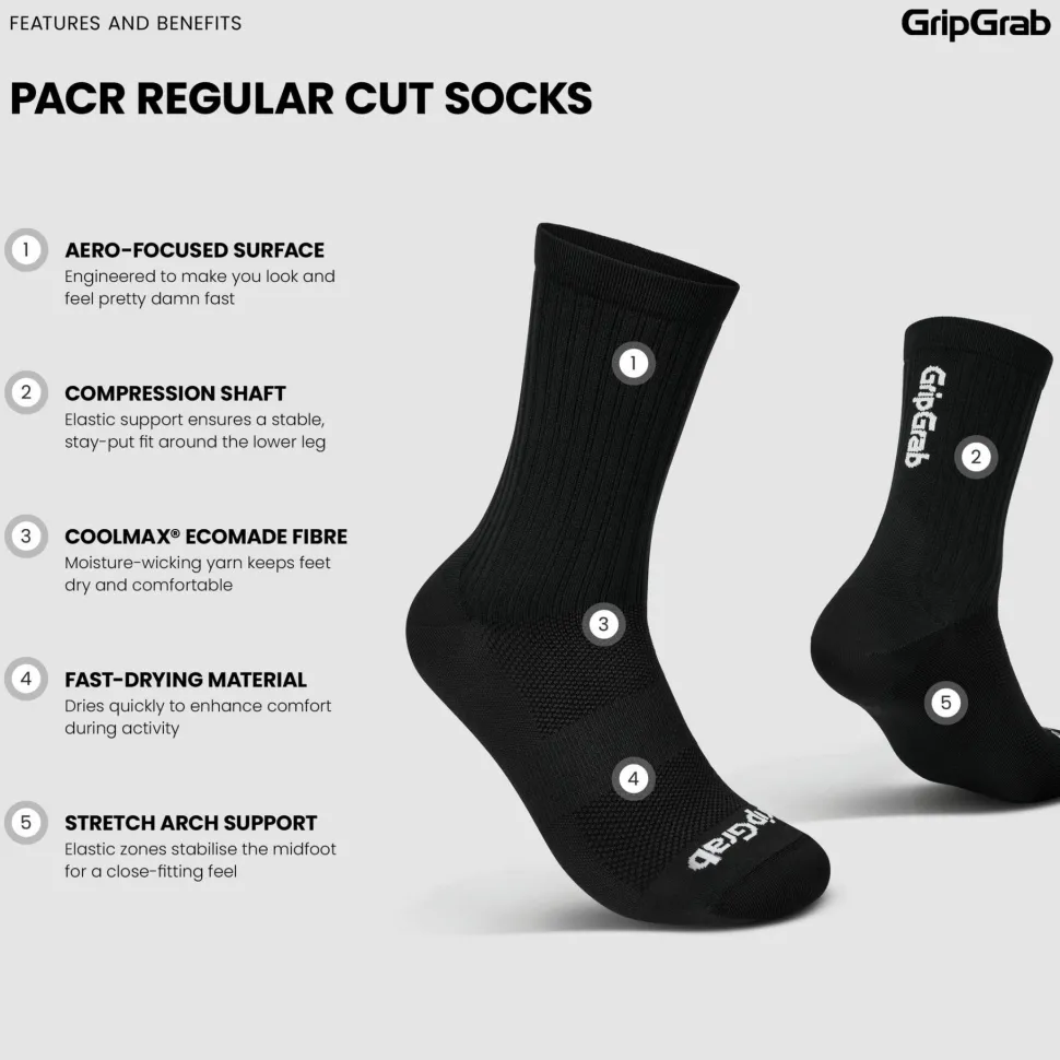 Gripgrab PACR Regular Cut Socks Black
