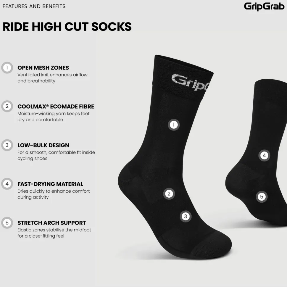 Gripgrab RIDE High Cut Socks Black