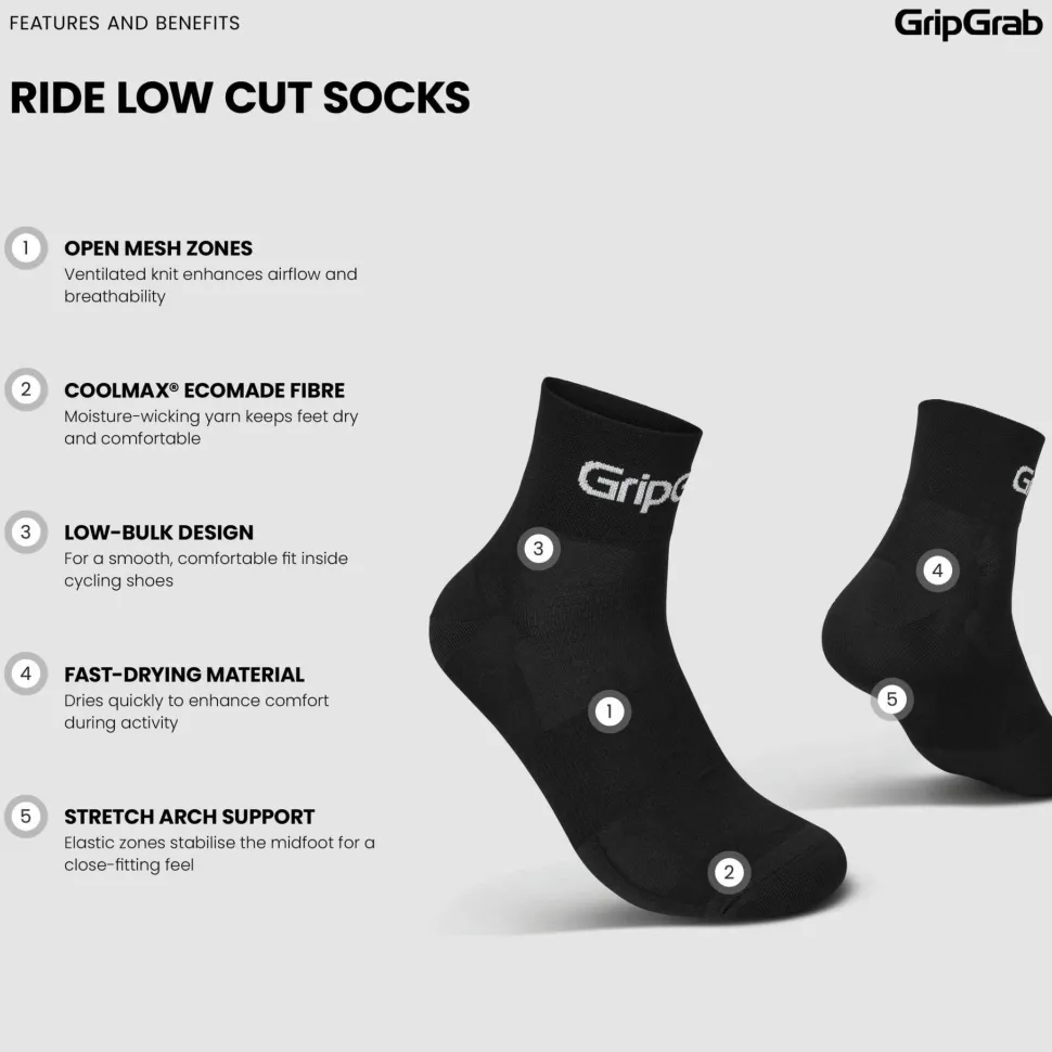 Gripgrab RIDE Low Cut Socks Black