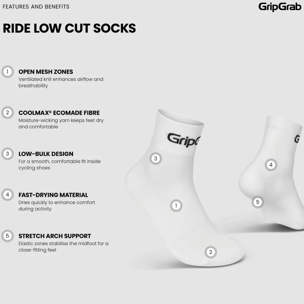 Gripgrab RIDE Low Cut Socks 3-Pack White