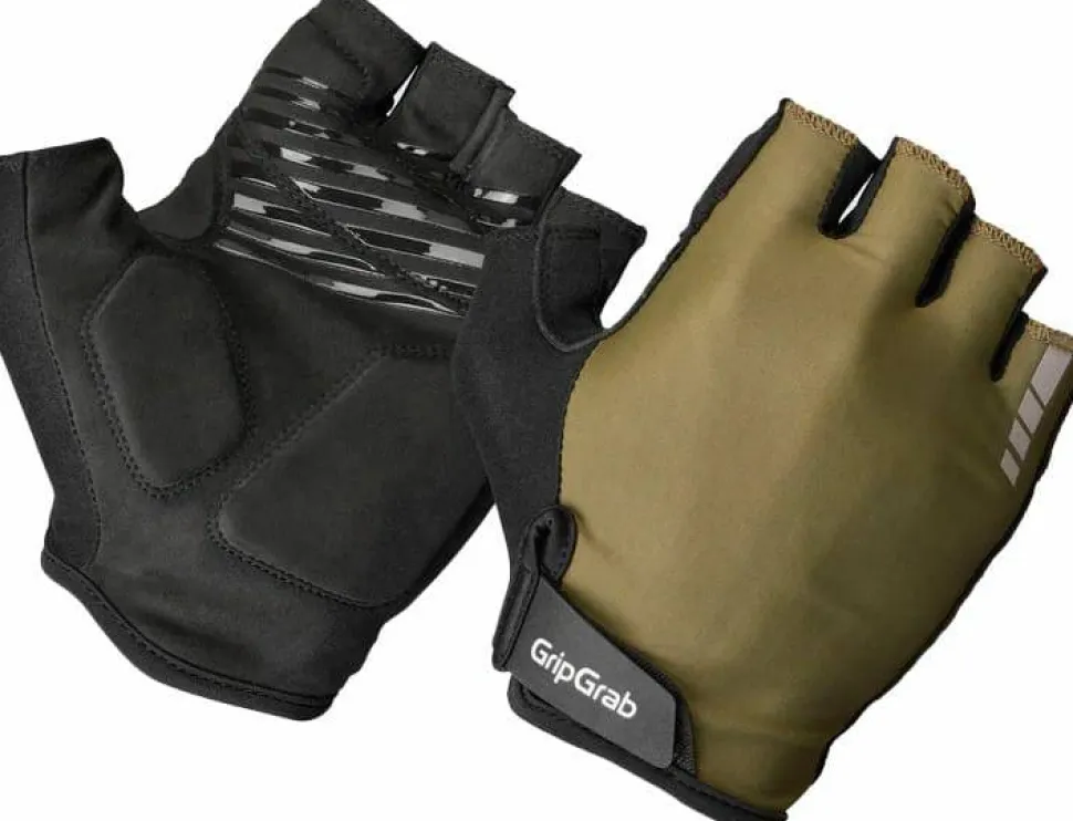 Gripgrab Ride Padded Short Finger Summer Gloves Olive Green