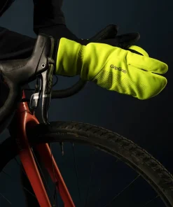 Gripgrab Ride Windproof Deep Winter Lobster Gloves Yellow Hi-Vis